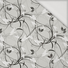 LEAVES pattern no. 1 (grey) - Viscose jersey