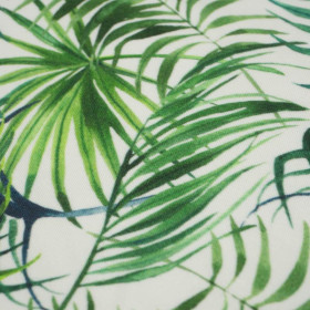 PALM LEAVES pat. 3 / green - single jersey with elastane 