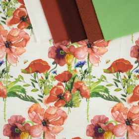 POPPIES PAT. 2 (IN THE MEADOW) - single jersey with elastane 