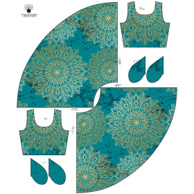 DRESS "ISABELLE" - MANDALA pat. 5 / emerald - sewing set