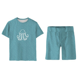 CHILDREN'S PAJAMAS "ADA" - JELLYFISH / SHOAL (BLUE PLANET) - sewing set