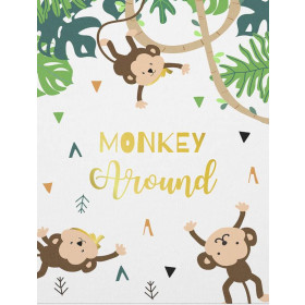 MONKEY AROUND (WILD & FREE) - SINGLE JERSEY PANEL 