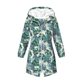 WOMEN'S PARKA (ANNA) - MONSTERA pat. 4 / white - softshell