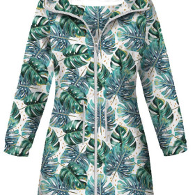 WOMEN'S PARKA (ANNA) - MONSTERA pat. 4 / white - softshell