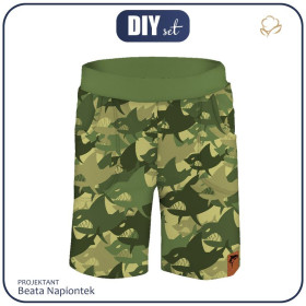 KID`S SHORTS (RIO) - SHARKS MORO - looped knit fabric 