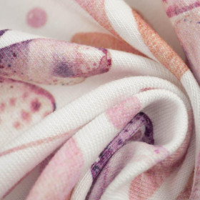 BUTTERFLIES MIX PAT. 2 (WATER-COLOR BUTTERFLIES) - looped knit fabric