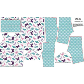 CHILDREN'S PAJAMAS "ADA" - BUTTERFLIES PAT. 5 - sewing set
