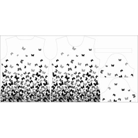 WOMEN’S T-SHIRT - BUTTERFLIES / grey - single jersey