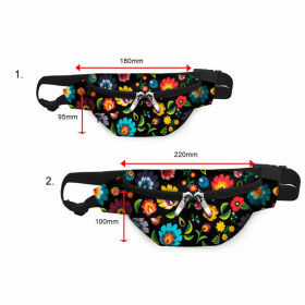 HIP BAG - LOWICZ FOLKLORE (black) / Choice of sizes