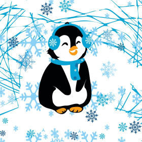 CHILDREN'S PAJAMAS " MIKI" - PENGUIN 2.0 / turquoise - sewing set