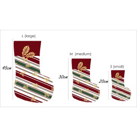 Christmas Stocking Set - HOLLY / stripes pat. 2