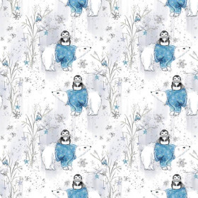 PENGUINS ON BEARS / white (ENCHANTED WINTER)