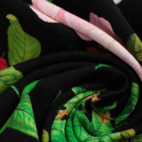 10% - ROSES AND LEAVES (PARADISE GARDEN)  - looped knit fabric