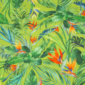 PALM LEAVES pat. 3 / green - single jersey with elastane 