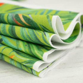 PALM LEAVES pat. 3 / green - single jersey with elastane 