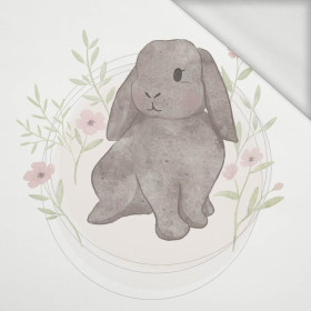 GREY BUNNY pat. 1 (PASTEL BUNNIES) - panoramic panel looped knit (60cm x 155cm)