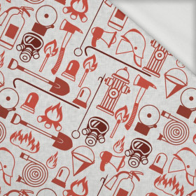 FIRE BRIGADE (HOBBIES AND JOBS) - red / acid - looped knit fabric