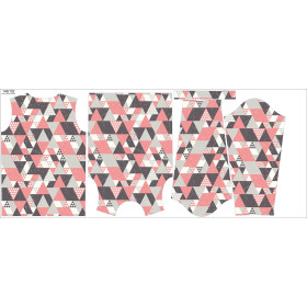 LONGSLEEVE - TRIANGLES WATERMELON / graphite - sewing set