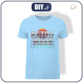 MEN’S T-SHIRT - RETRO WAVE / light blue - single jersey
