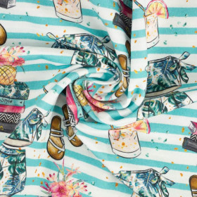 SUMMER FASHION / STRIPES - looped knit fabric