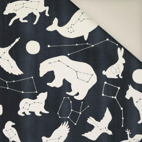 ANIMALS MIX (GALACTIC ANIMALS) / navy- Upholstery velour 