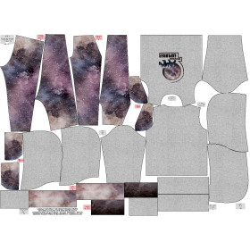 Children's tracksuit (OSLO) - GALAXY / melange light grey - looped knit fabric 