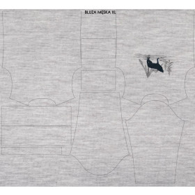 MEN’S SWEATSHIRT (OREGON) - WOLF (ADVENTURE) / melange light grey - looped knit fabric 
