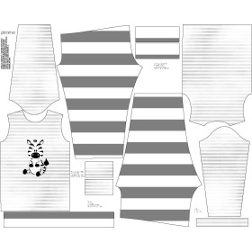 CHILDREN'S PAJAMAS " MIKI" - ZEBRA / STRIPES (grey) - sewing set