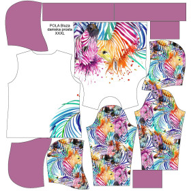 WOMEN’S HOODIE - FLOWER BOUQUET  pat. 3 (gold) - Elastic brushed knit fabric