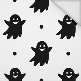HALLOWEEN BLACK GHOSTS / white - looped knit SP250
