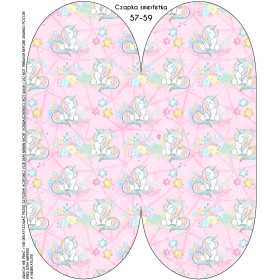 "Beanie" cap - UNICORNS AND FLOWERS pat. 2 (WONDERLAND) / Choice of sizes