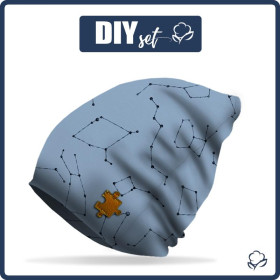 "Beanie" cap - CONSTELLATIONS pat. 2 (GALACTIC ANIMALS)  / B-06 light blue / Choice of sizes