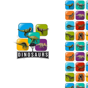 DINO TILES PAT. 2 / mint  - PANORAMIC PANEL (60 x 155cm)