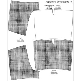 Boy's swim trunks - ACID WASH PAT. 2 (black) - sewing set