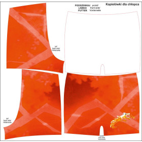 Boy's swim trunks - RED NINJA - sewing set
