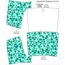 Boy's swim trunks - SMALL TRIANGLES / green 122-128