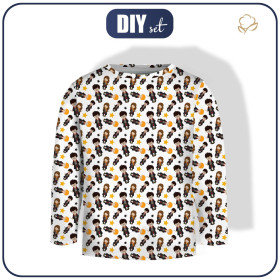 Longsleeve - MAGICAL FRIENDS pat. 2 (MAGIC SCHOOL) / white - sewing set