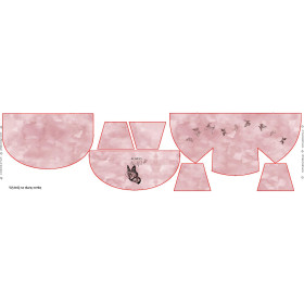 HIP BAG - ALWAYS BEAUTIFUL (GLITTER BUTTERFLIES) / CAMOUFLAGE pat. 2 (rose quartz) / Choice of sizes