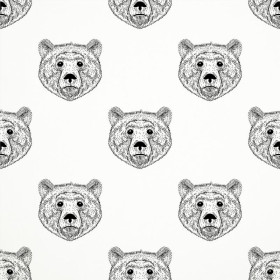 BEARS (heads) / white - looped knit 