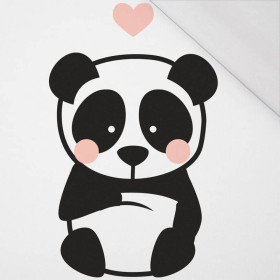PANDA / PALE PINK size "M" 50x60 cm - white (front) - SINGLE JERSEY PANEL 