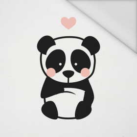 PANDA / PALE PINK size "S" 30x45 cm -  white (front) - panel Waterproof woven fabric
