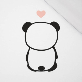 PANDA / PALE PINK size "S" 30x45 cm - white (back)  - SINGLE JERSEY PANEL 