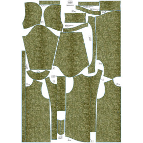 WOMEN'S PARKA (ANNA) - CHESTNUT LEAVES Ms.2 / green (AUTUMN COLORS) - softshell