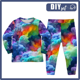 CHILDREN'S PAJAMAS " MIKI" - RAINBOW CLOUDS - sewing set