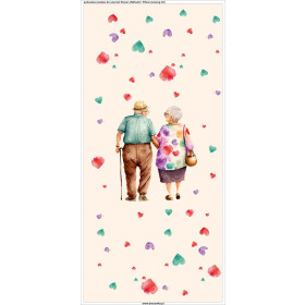 PILLOW 45X45 - GRANDPARENTS / colorful hearts - sewing set