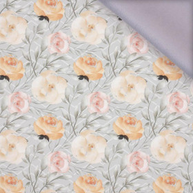 FLOWERS AND LEAVES pat. 7 / grey - softshell