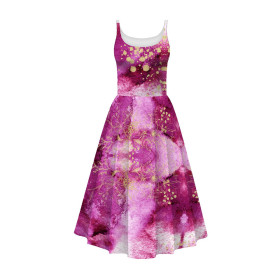 DRESS "ISABELLE" - FLOWERS / golden contour Pat. 2 / WATERCOLOR MARBLE - sewing set