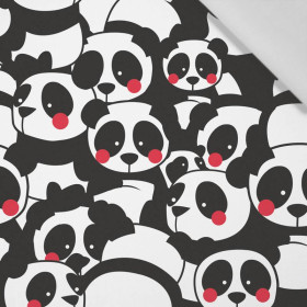 PANDAS / red - Cotton woven fabric