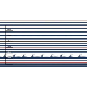 SHIPS / stripes (marine) - SINGLE JERSEY PANEL 