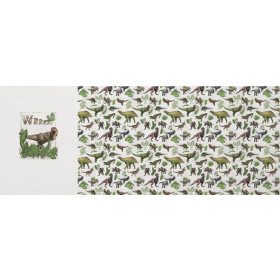 DINO PLANTS / white -  panel,Viscose jersey